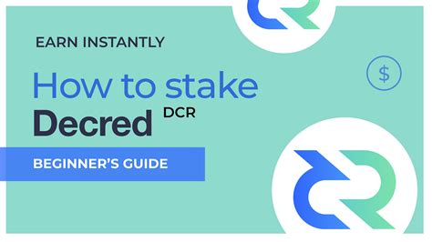 How to Stake $DCR for Beginners: A Quick Start Guide.